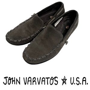 John Varvatos Star USA Moccassin Venetian Suede Shoes 9